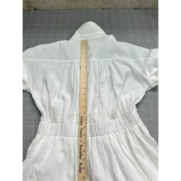 Lulu's Cream Button-Front Midi Dress with Tie Top - Picture 5 of 11